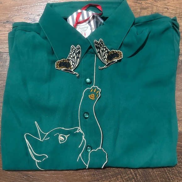 Snow Bird Cat Blouse by Banned Retro - Picture 7 of 12